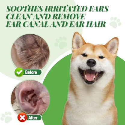 Dog Ear Powder for Hair Removal, 2 Pack of 30 g, Pet Grooming Aid