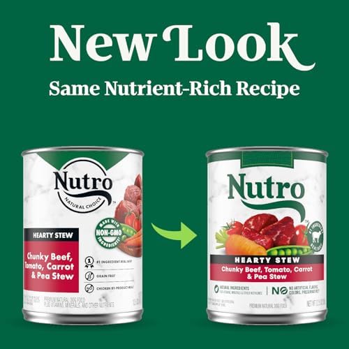 Nutro Hearty Stew Wet Dog Food, Chunky Beef, 12.5 oz, 12 Pack