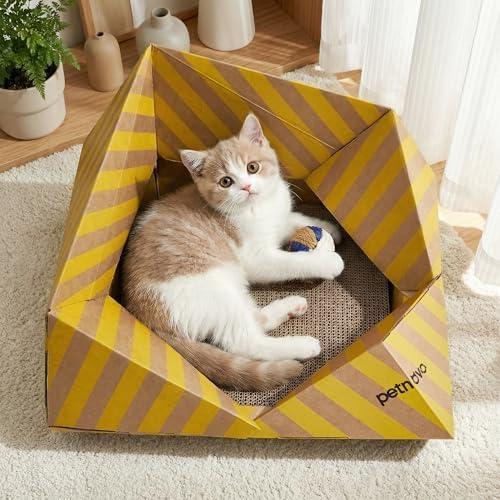 Petnovo Cat Scratcher Bed, Foldable Collapsible Design, Outdoor Cat Bed