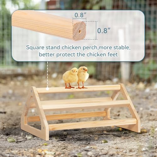 PETSFIT Baby Chick Roosting Bar, Anti-Rotation, Solid Wood, for Brooder