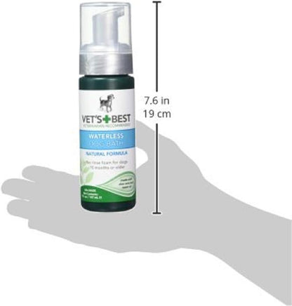 Vet's Best Waterless Dog Bath, No Rinse Dry Shampoo for Dogs, Natural Plant-Based Formula, Refreshes Coat & Controls Odor Between Baths, Easy Dog Grooming & Cleaning Spray, 5 oz Bottle