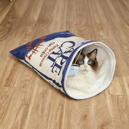 Cat Puppy Toy Sleeping Bag Cute Potato Chip Bag Design Hanging Snack Toy Crinkle Paper Pet Accessories