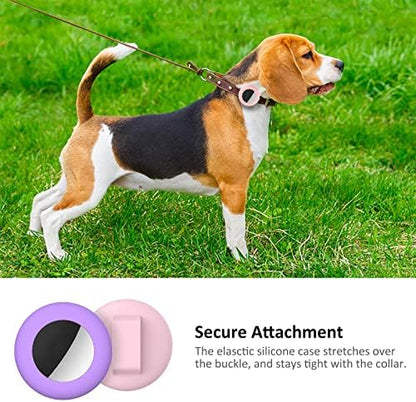 2022 Airtag Cat Collar Holder, Small AirTag Compatible Case - 2Pack Waterproof, Available in Pink&Purple