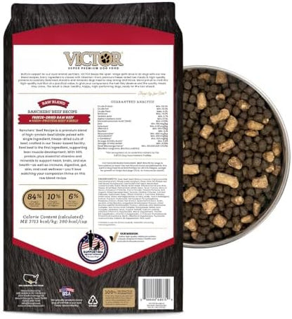 VICTOR Raw Kibble Blend - Ranchers' Beef Freeze-Dried Dry Dog Food, 4 lb