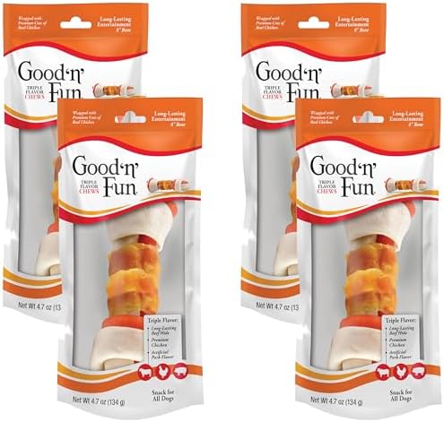 Good 'n' Fun Triple Flavor 8" Bone (Pack of 4)