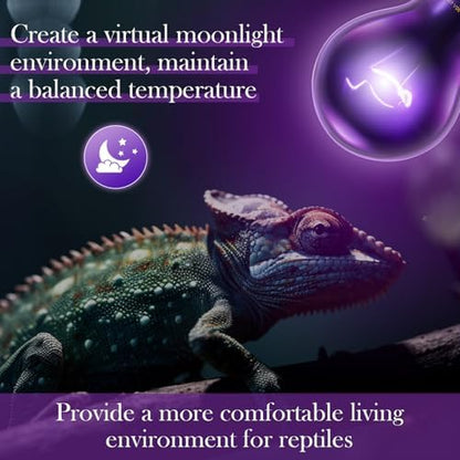 Retisee 4 Pack 75W Reptile Night Heat Lamp,Simulate Moonlight Heat Bulb