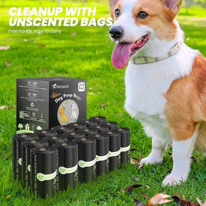 Certified Compostable Dog Poop Bags-270Bags,18Rolls (Black)