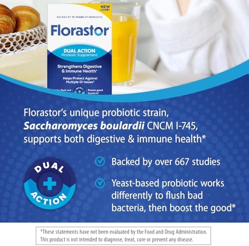 Florastor Probiotic for Digestive and Immune Health, 54 Capsules