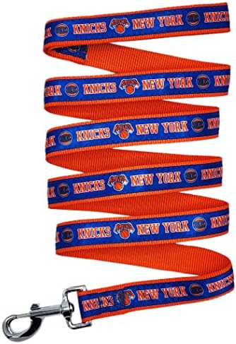 NBA NEW YORK KNICKS Dog Leash, Size Small. Heavy-Duty Metal Swivel Buckle Pet Leash