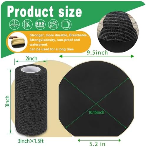 15 Pack Horse Hoof Tape with 3 Rolls of Vet Wrap, Breathable Magic Cushion Hoof Packing, Cotton Strong Sticky Horse Hoof Wraps Additional Protection for Hoof Hoove Wound Management