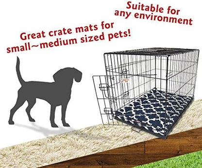 30" Trellis Navy Blue Crate Dog Bed Mat By Majestic Pet Products