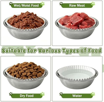200 Pcs Pet Disposable Feeding Bowls Liner Bulk