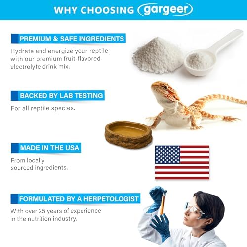 Gargeer 3.5oz Reptiles Electrolyte Drink Supplement with Fruits. USA Made