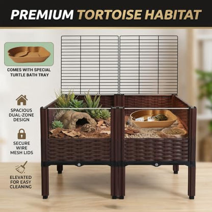 Mesh-Covered Turtle Aquarium, Large mesh-Covered Turtle Aquarium, Large breeding Box for Land Turtles, Turtle Supplies Providing Habitat for Turtles