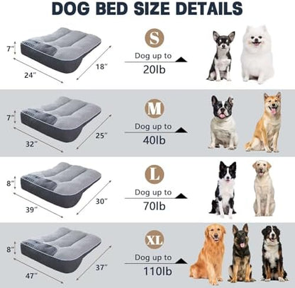 Small Dog Bed 24" x 18" for Small Dogs & Indoor Cats, Washable Calming Pet Bed with Soft Plush Cushion, Non-Slip Bottom, Cozy Puppy & Kitten Bed for Cats and Small Pets, Grey