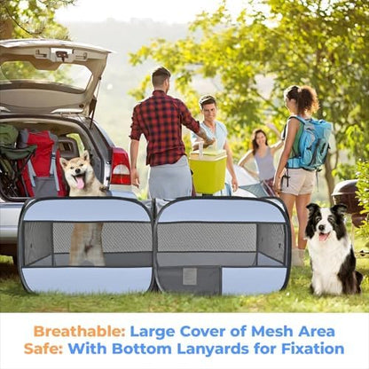 2-in-1 Pop Up Cat Playpen, Detachable into 2 Separate Pens with Additional Doors, Assembly-Free Portable Dog Crates Pet Pen Tent Kennel Kitten Puppy Enclosure Cage Indoor Outdoor Foldable Condo(S)