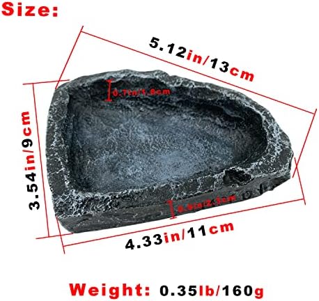 2 Pack Reptile Feeding Dish Corner Bowl, Reptile Water Dish Food Bowl Feeding Terrarium Bowls for Bearded Dragon Lizard Frog Gecko Tortoise Hermit Crab