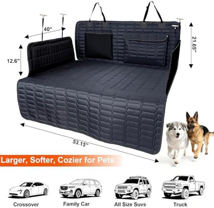 Reliadura SUV Cargo Liner for Dogs, Waterproof Pet Trunk Cover with Bumper Flap Protector, Non-Slip Scratchproof, Non-Slip Dog Seat Mat for SUVs, Large Size Cargo Liner Universal Fit Black