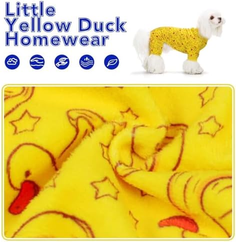 Paiaite Dog Pajamas Onesie: Comfortable Four-Legged Apparel for Small, Medium, & Large Dogs, Polyester Material for Comfort, Wrinkle Resistance, Moisture Wicking, Stretchiness Rotating Duck XL