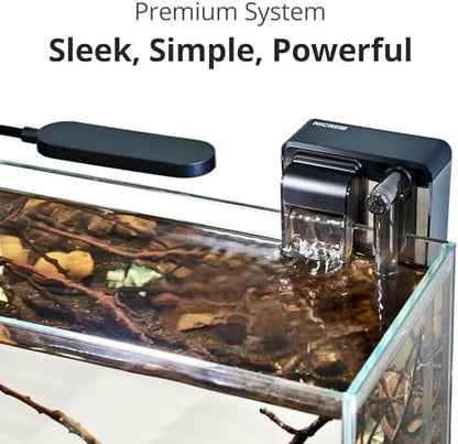 NICREW 2.5 Gallon Nano Nature Aquarium Kit Betta Fish Tank, Basic, Clear
