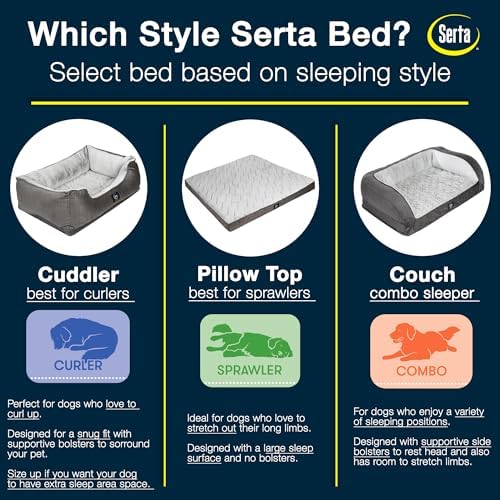Serta Orthopedic Cuddler Dog Bed for Pets – Chocolate Brown (X-Large)
