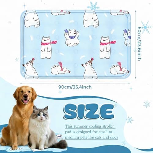 Nuanchu Pet Cooling Mat, Rainbow Bear, 23.62 x 35.43 Inches, 1 Pcs