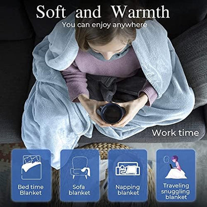 Continental Bedding Microfleece Bed Blanket – Soft Lightweight Warm Cozy Blanket for Bed & Crib – Twin 50x60, Twin XL 50x70, Crib 30x40 – Plush Fleece Throw for All Seasons - Blue