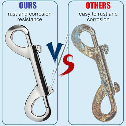 Double Ended Bolt Snaps Hook Zinc Alloy Double Trigger Metal Clips for Hanging Horse Tack Sling Feed Barns Water Buckets Linking Dog Leash Collar Leash Key Chain Horse Feeding Supplies 15 Pieces
