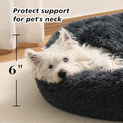 Hooded Blanket Donut Cave Bed for Small Medium Dogs and Cats