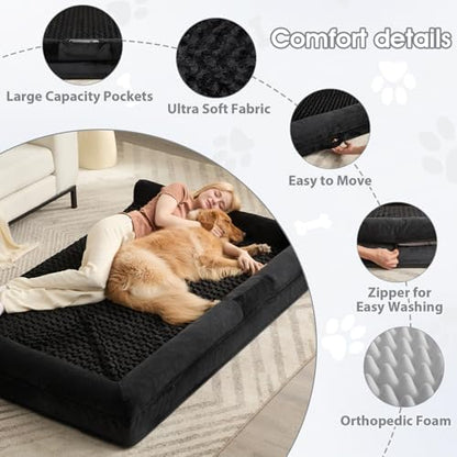 BFPETHOME Orthopedic Washable Human Dog Bed for Adult & Dog Cozy Sleep