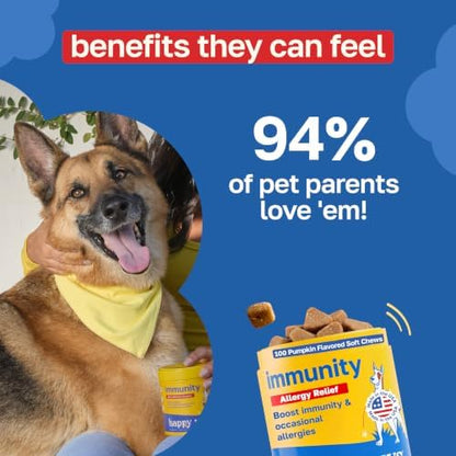 Happy Paws Dog Allergy Chews Supplement 100 Soft Chews Immunity