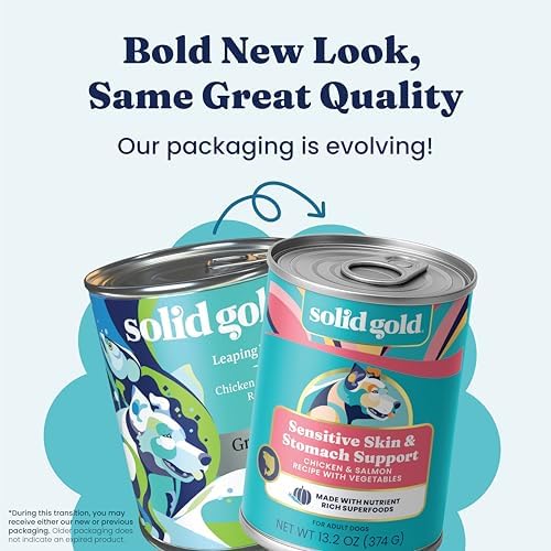 Solid Gold Sensitive Stomach Wet Dog Food, Meal & Topper, Adult Dogs, 6ct