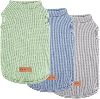 3Pack Dog Shirts Lightweight Waffle Dog Shirt for Small Dogs Sleeveless Dog Shirt for Small Medium Boy Girl Dogs Cozy & Breathable Pet Vest