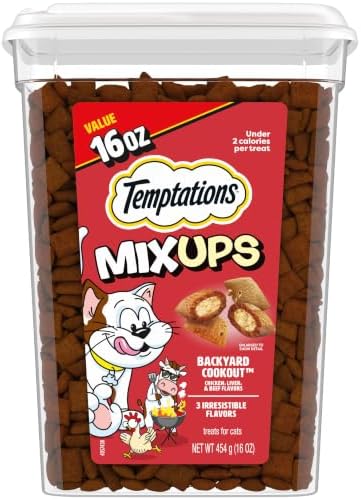 Temptations MixUps Crunchy and Soft Cat Treats, Cookout Flavor, 16 oz