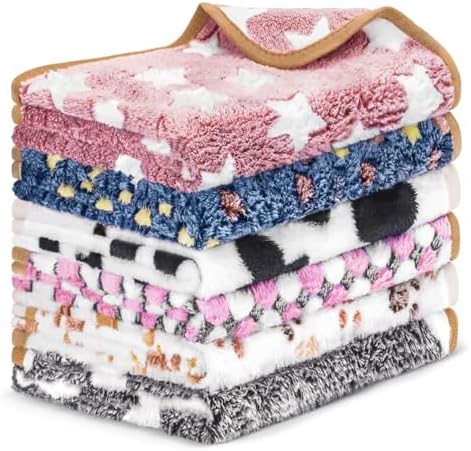 6 Pcs Dog Blanket Super Soft Pet Puppy Blankets Calming Dog Blankets for Small, Medium Large Dogs Warm Sleep Mat Washable Dog Blanket for Puppy Cat (36"×24")