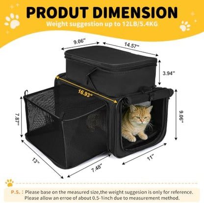 Apollo Walker Cat Carrier Airline Approved Expandable Black