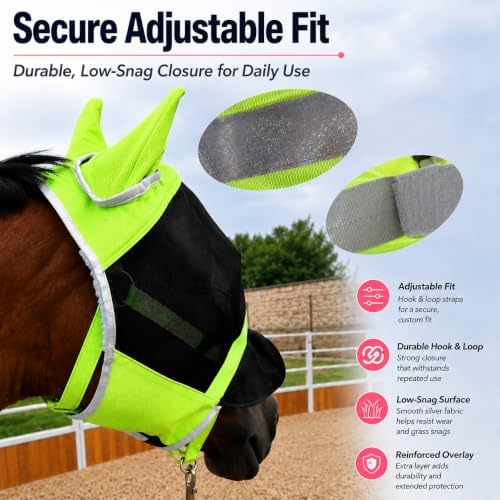 Horse Fly Mask for Horses with Ears and Nose Cover