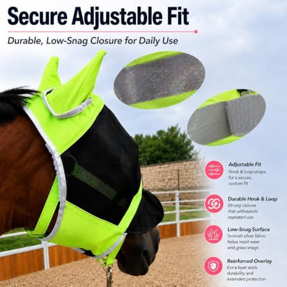 Horse Fly Mask for Horses with Ears and Nose Cover