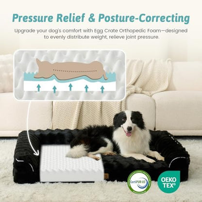 COZY KISS Orthopedic Large Dog Bed, Washable Pet Bed