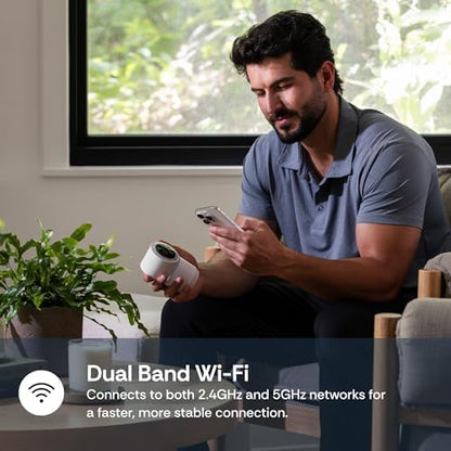 Luna 2K Indoor Camera for Home Security, Dual-Band WiFi 360° Pan-Tilt
