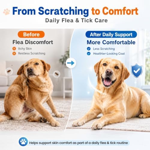 Carmelie Flea and Tick Prevention for Dogs, Flea & Tick + Itch Relief Chews