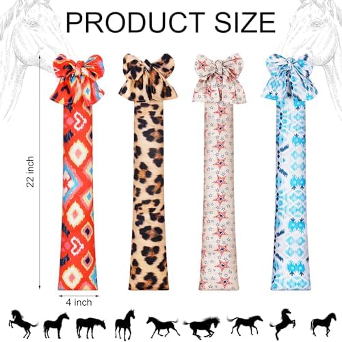 4 Pcs Horse Tail Bags, 22" Stretchy Breathable Tail Bag