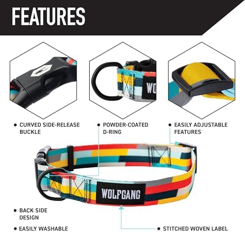 Wolfgang Wide Venture Dog Collar Mixtape Print Medium