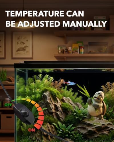 BN-LINK Reptile Heating Pad 8" X 12" with Adjust Knob, Adjustable Temperature Electric Indoor Under Tank Terrarium Heating Mat Waterproof for Turtles, Lizards, Frogs, and Other Reptiles