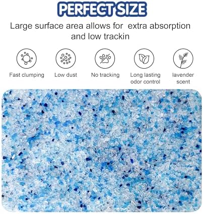 COCOYO Lavender-Scented Crystal Cat Litter I Silica Gel Cat Litter – 17.2 Lbs Value Pack (4.3 Lbs x 4)