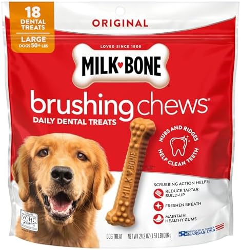 Milk-Bone Original Brushing Chews, 18 Large Daily Dental Dog Treats