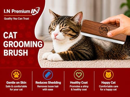 Original Deshedding Grooming Tools for Dogs, Cats & Horse Easy Ergonomic Wooden Groom pro Professional Brush Grooming Tool, Remove painlessly 95 Percent of Lose Hair Fur & Dirt (5 inch)