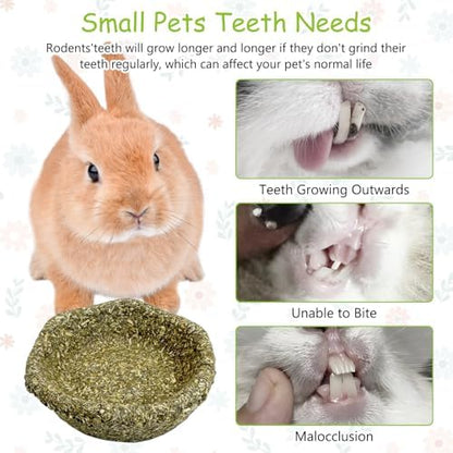 12 Pack Rabbit Chew Toys for Teeth Timothy Hay Chewing Bowl