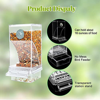Rypet 2 Pack No-Mess Automatic Bird Feeder, Parakeet Cage Accessories