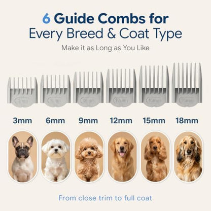 Dog Grooming Vacuum, 6-in-1 Pet Grooming Kit with Nail Grinder